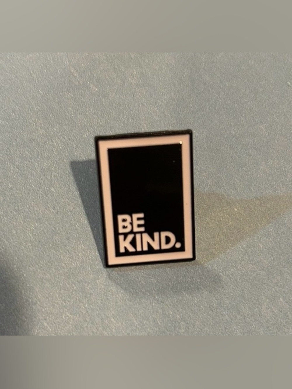 Be Kind Rectangular Enamel Pin - Black & White